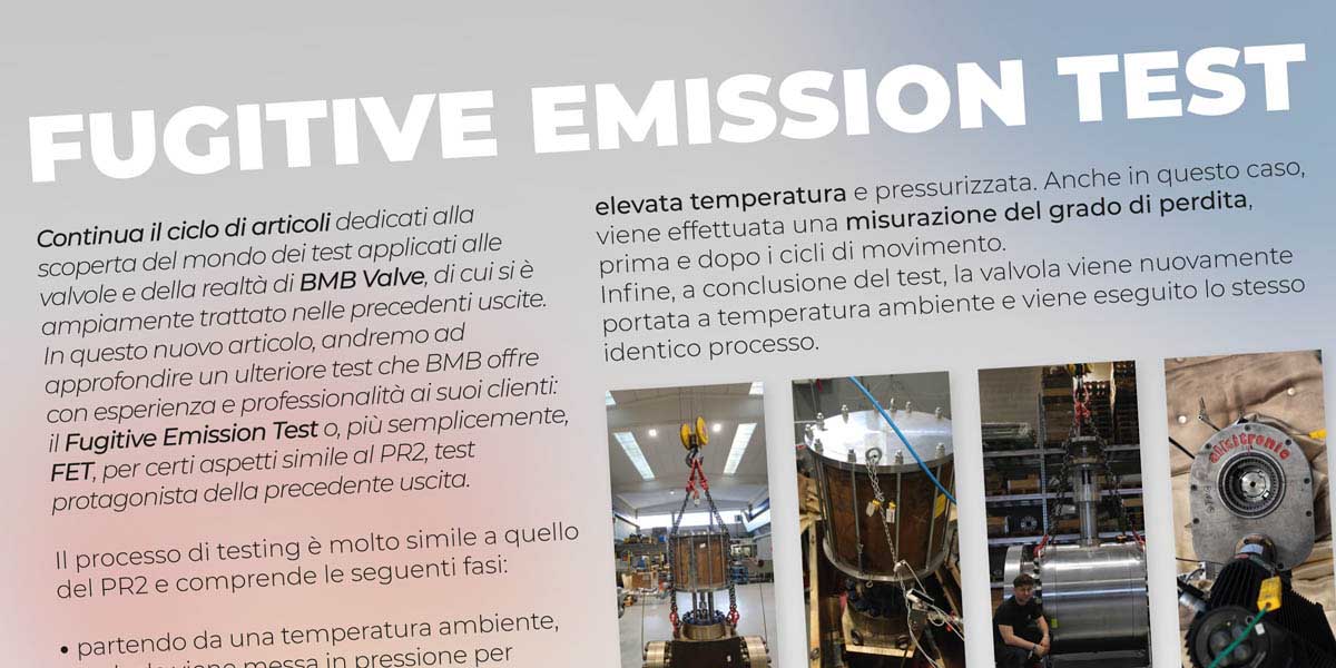 BMB Valve - Area Stampa - FUGITIVE EMISSION test